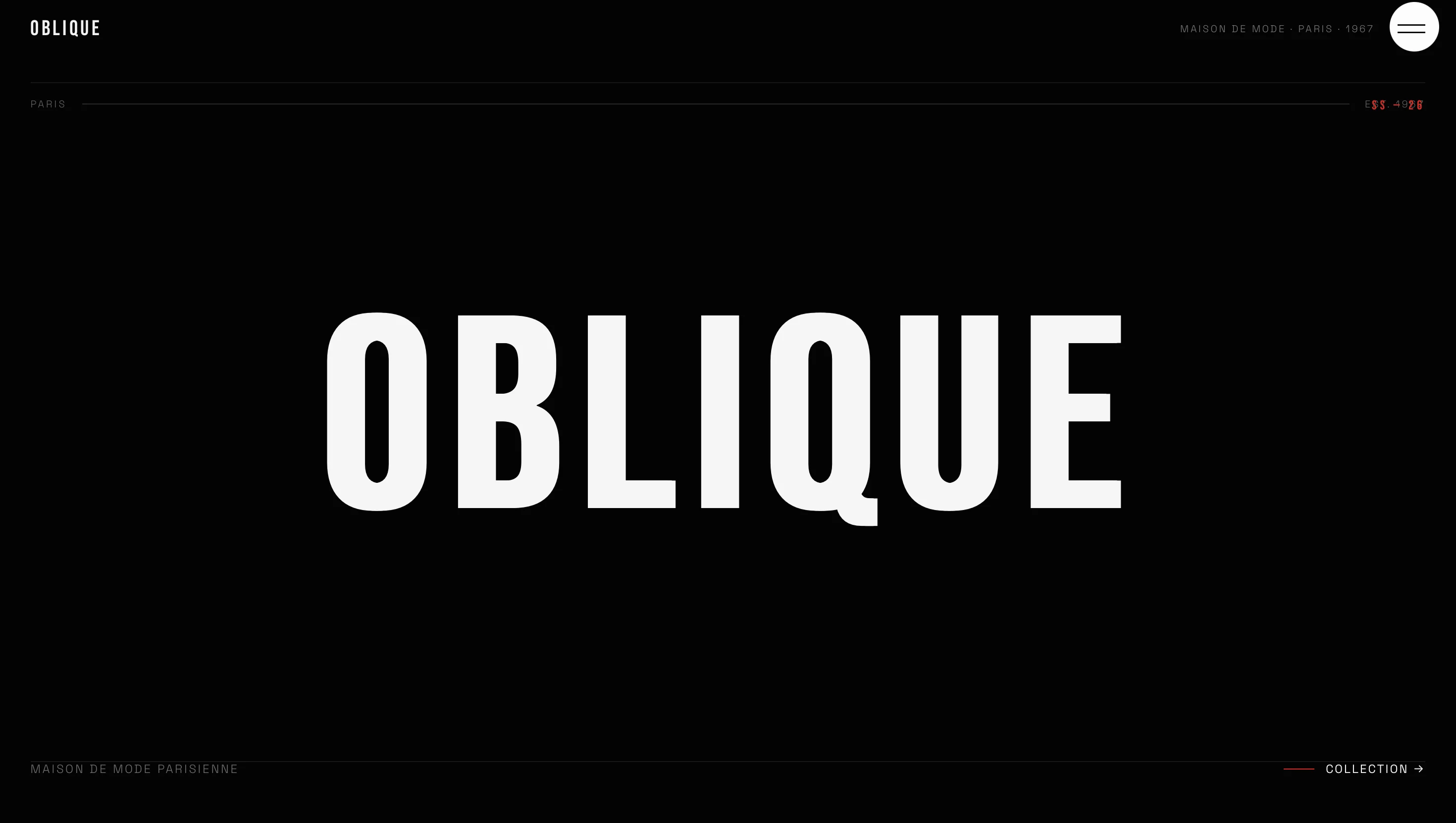 OBLIQUE — aperçu du site